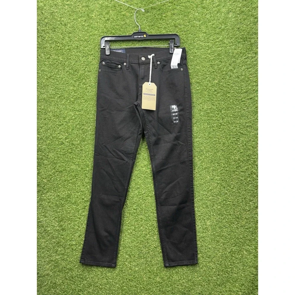 Abercrombie & Fitch Jeans Mens 29x30 Felix Super Slim Fit Stretch Black Denim